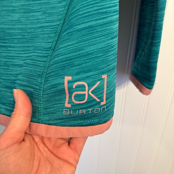Burton AK Women’s Turbine 1/4 Zip Fleece Sweater Pullover Teal & Pink Size Large - Picture 8 of 14